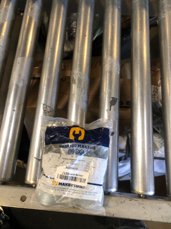Photo 1 of 1/4" x 2" Fender Washers (100 Pack) Zinc Plated Steel, Meets ASME B18.21.1 Industrial/Commercial Grade by Makers Bolt