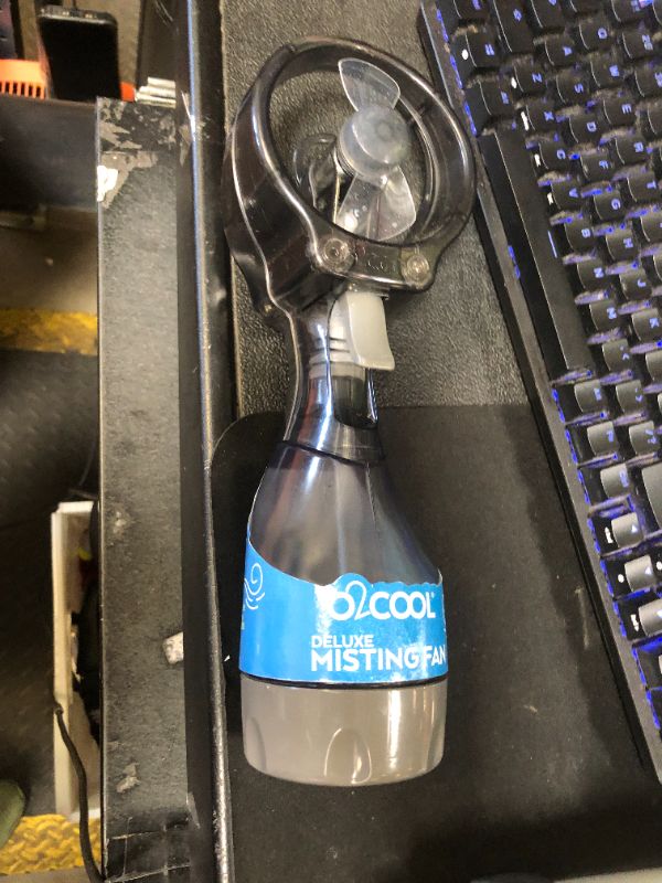 Photo 1 of O2COOL Deluxe Handheld Battery Powered Water Misting Fan (Grey)