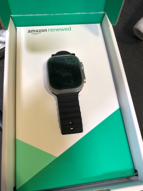 Photo 1 of Apple Watch Ultra [GPS + Cellular 49mm] Titanium Case with Midnight Ocean Band, One Size (Renewed Premium)