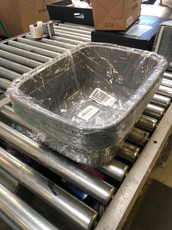 Photo 1 of Begale 16 Quart Rectangular Plastic Wash Basins, 4-Pack Dish Pan, Gray