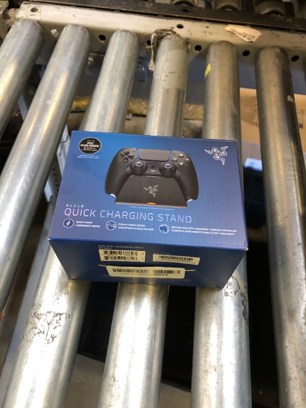 Photo 1 of Razer Quick Charging Stand for PlayStation 5: - Curved Cradle Design - Matches PS5 DualSense Wireless Controller - One-Handed Navigation - USB Powered - Black (Controller Sold Separately)