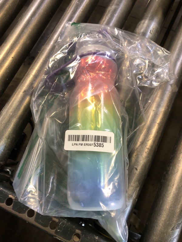 Photo 1 of O2COOL Mist 'N Sip Misting Water Bottle 2-in-1 Mist And Sip Function With No Leak Pull Top Spout Reusable Sports Water Bottle - 20 oz (Pride)