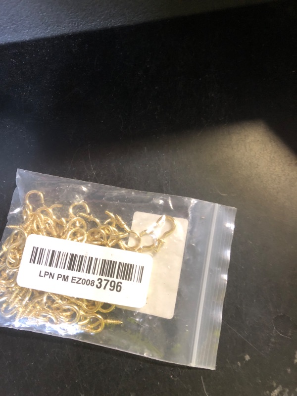 Photo 1 of Biaungdo 100 Pcs 1/2" Ceiling Cups Hooks Screw Hooks Ceiling Cup Hooks Self-Tapping Screws Hooks Gold
