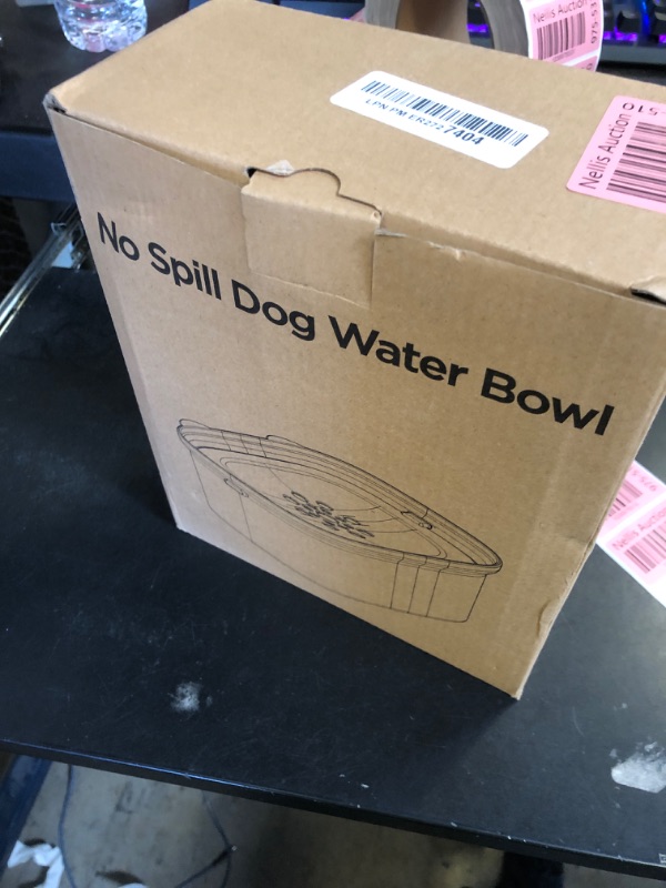 Photo 1 of AONKEY 3L Dog Water Bowl No Spill, 101oz Large Spill Proof Dog Bowl Reduce Refill, Anti Splash No Mess Dispenser Dripless Slow Drinking Water Bowl for Sloppy Messy Drinkers (Gray)