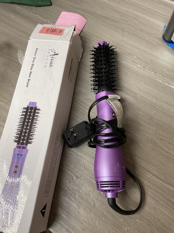 Photo 1 of Hot Air Brush, Aima Beauty Salon One-Step Hair Dryer and Volumizer, 4-in-1 Hair Dryer Brush, Hair Styling Tools, Purple-Round