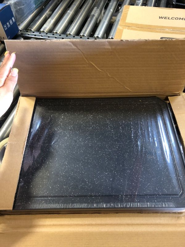 Photo 1 of Socisen Stainless Steel Cutting Board, Non Toxic Cutting Board for Kitchen, Double Sided Chopping board Stainless Steel/Wheat Straw PP Large Chopping Meat/Vegetables 16 * 11 Inch Easy to Clean