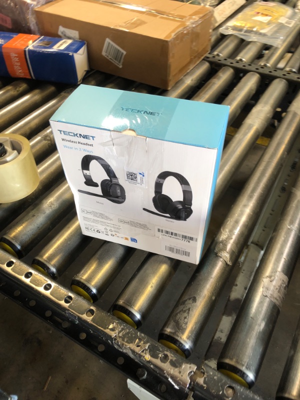 Photo 1 of TECKNET Bluetooth Trucker Headset, Single and Dual Ear Wireless Headset with Mic for Work Noise Cancelling, 50Hrs 3 EQ Music Modes Trucker Bluetooth Headphones for PC, Drivers, Office, Call Center