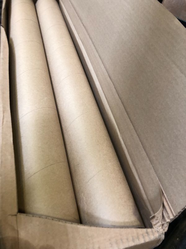 Photo 1 of Paclord 4" x 36" Reinforced Kraft Paper Mailing Tube (Case of 25) with 2 Caps - USPS Approved Poster Tube - Brown Cardboard Tube for Shipping and Storing Artwork, Prints, Documents