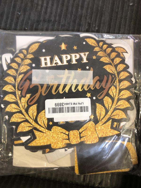 Photo 1 of 9 PCS Happy Birthday Party Table Decorations | Black and Gold Birthday Center Pieces for Table | Birthday Honeycomb Table Centerpieces | Reusable Birthday Table Toppers for Girls Boys Women Men