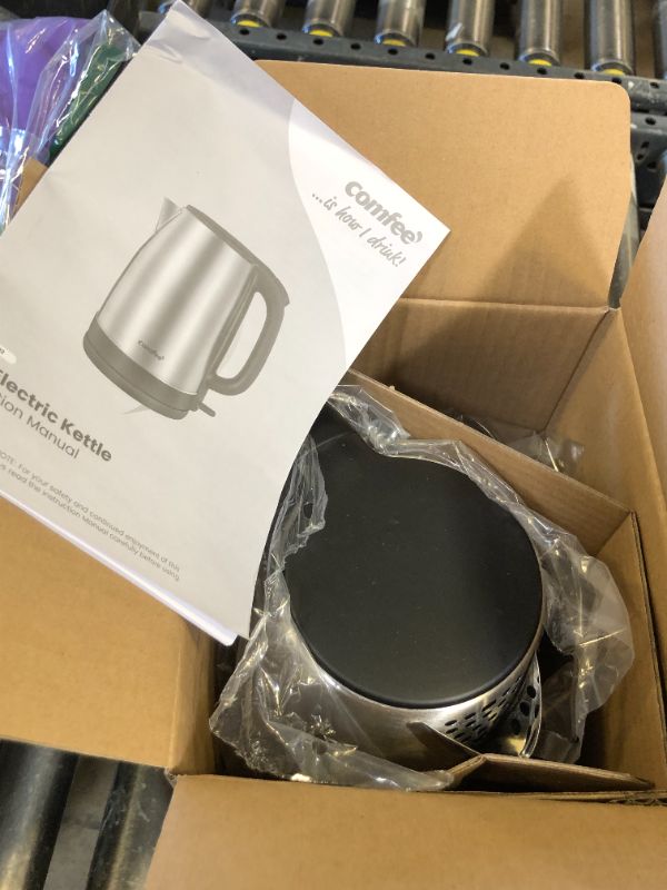 Photo 1 of COMFEE' 1.7L Stainless Steel Electric Tea Kettle, BPA-Free Hot Water Kettle Electric with LED Light, Auto Shut-Off and Boil-Dry Protection, 1500W Fast Boil Electric Kettle