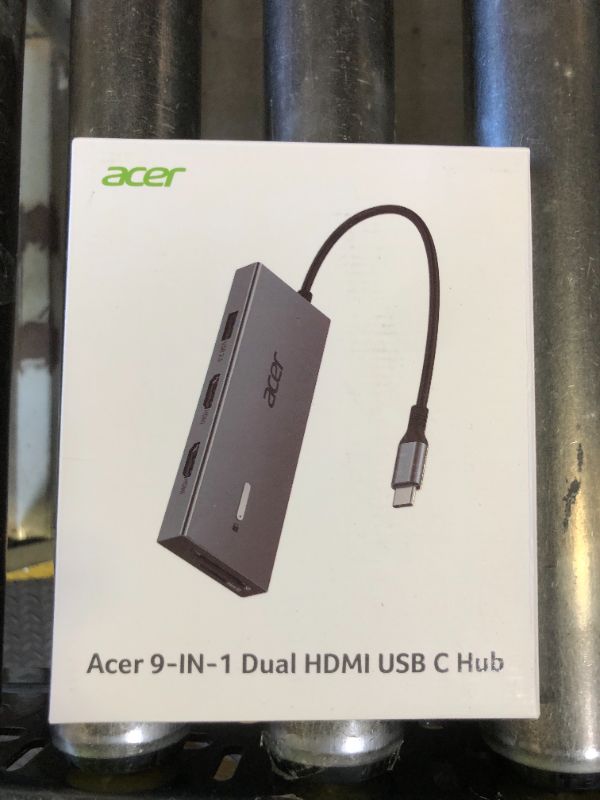 Photo 1 of Acer USB C Docking Station Dual Monitor With 2 HDMI, 9-IN-1 Laptop Docking Station with 4K HDMI, USB A&C 3.0, SD/Micro SD, 100W PD Charging, USB C Dock Compatible with Acer/Dell XPS/HP/Mac/Surface etc