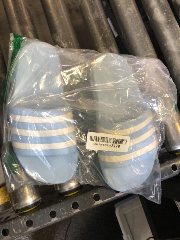 Photo 1 of adidas Unisex Adilette Aqua Slide Sandal, Blue/Zero Metallic/Zero Metallic, 5 US Men