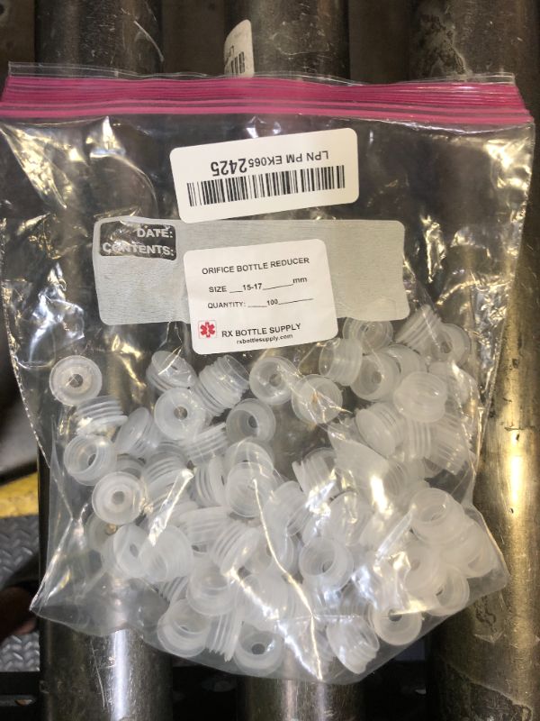 Photo 1 of Orifice Reducers for Our 1 Ounce Grad Oval Bottles 15 mm Neck Opening-Package of 100