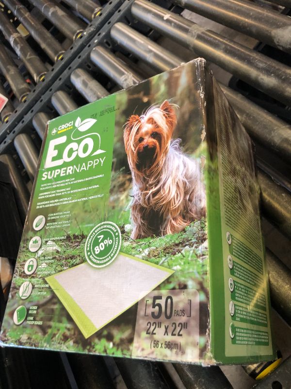 Photo 1 of CROCI Puppy Pads 22x22in ECO Green Dog Pee Pads , Plant-Based Dogs Pads Absorbs Up to 4 Cups of Liquid, 5-Layer Leak-Proof & Quick Drying Pee Pads for Dogs, Disposable (50 Counts)