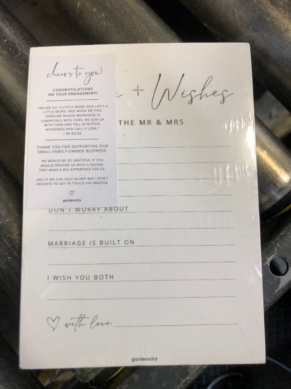 Photo 1 of Advice and Wishes for The Mr and Mrs, Bridal Shower Games for 50 Guests, Bridal and Wedding Shower Advice Cards, 50 Cards, Minimalist