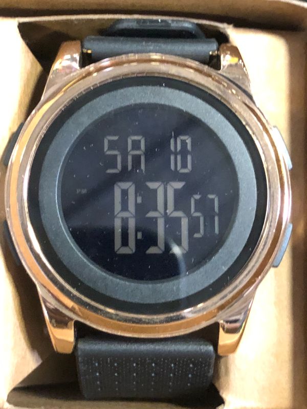 Photo 1 of YUINK Mens Watch Ultra-Thin Digital Sports Watch Waterproof Stainless Steel Fashion Wrist Watch for Men Women(Rose Gold)