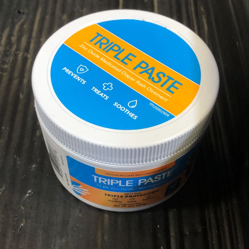 Photo 1 of Triple Paste Diaper Rash Cream for Baby - 8 Oz Tub - Zinc Oxide Ointment Treats, Soothes and Prevents Diaper Rash - Pediatrician-Recommended Hypoallergenic Formula with Soothing Botanicals