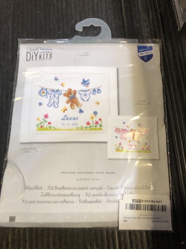 Photo 1 of Vervaco Cross Stitch, Birth Bear (14 Count)
