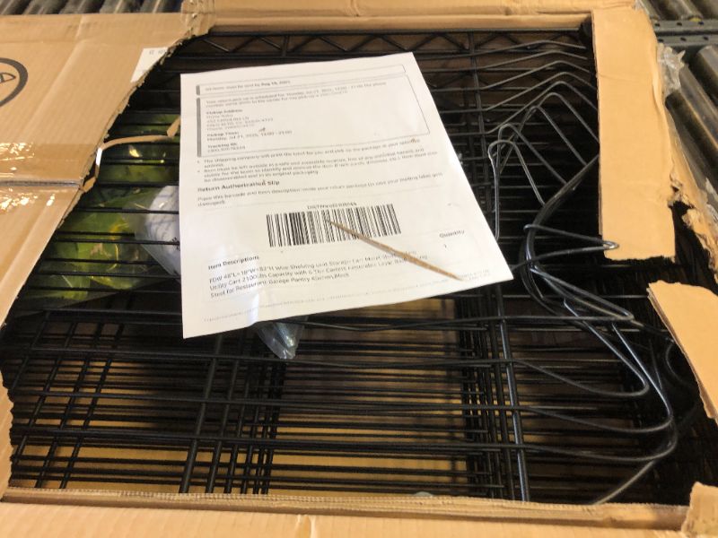Photo 1 of Storage Shelves 2100Lbs Capacity, 6-Shelf on Casters 48" L×18" W×72" H Commercial Wire Shelving Unit Adjustable Layer Metal Rack Strong Steel for Restaurant Garage Pantry Kitchen,Black