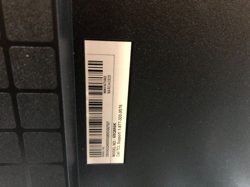 Photo 1 of *PARTS ONLY **___________TCL 65-Inch Class QM6K Series QD-Mini LED 4K UHD Google Smart TV Best Value Mini-LED TV - QLED, 144hz, 288hz Gaming Rate, High Contrast Screen, Onkyo Audio, Dolby Atmos (65QM6K, 2025 Model)