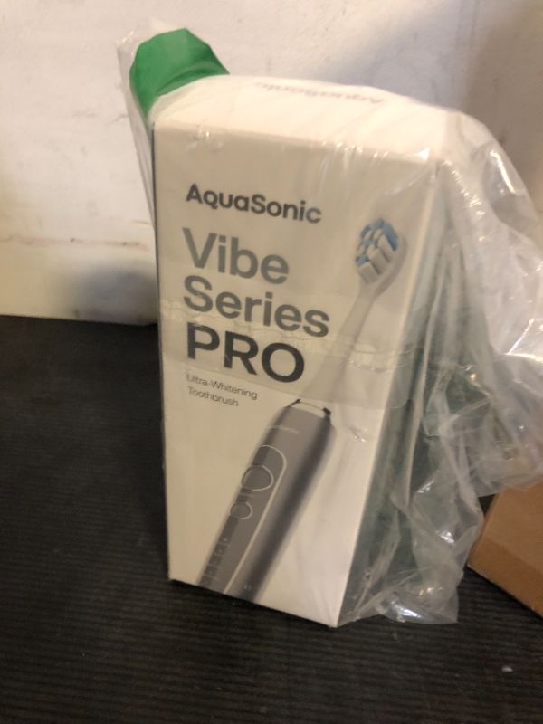 Photo 1 of Aquasonic Vibe Series PRO – Ultra-Whitening Electric Toothbrush – 5 Modes & Smart Timers – Premium Travel Case & 6 Proflex Brush Heads – ADA Accepted Toothbrush (Charcoal Metallic)