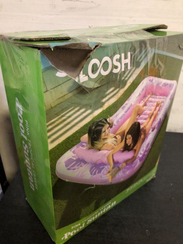 Photo 1 of SLOOSH Inflatable Tanning Pool Lounger Float, 85" x 57" Extra Large Pool Floats Adult with Pillow, 4 in 1 Suntan Tub Raft Floatie,Sunbathing Bed Lounge Blow Up Ball Pit Party Gifts, XL-Hot Pink