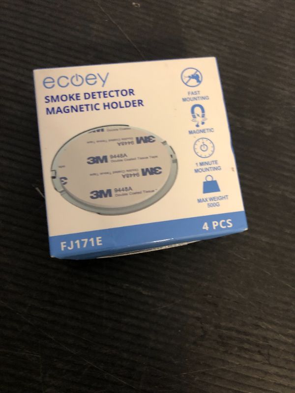 Photo 1 of Ecoey 4-Piece Set of Magnetic - Magnetic Smoke Detector Installation Tool with 3M Glue, Lation-No Drilling or Screws Required-Fireproof-Installation Tools, GS571E, 4 Packs