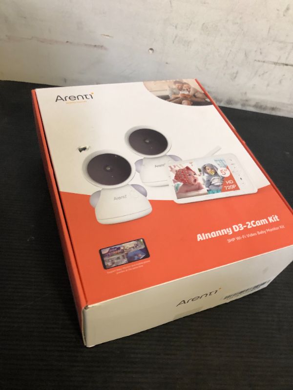Photo 1 of ARENTI Baby Monitor with 2 Cameras, 2K/3MP WiFi 6 Camera and Audio, 5-inch Wireless Screen, Smartphone App, Super Night Vision, Crying Detection, Auto Tracking, Temp&Humidity Sensor (D3 Set)