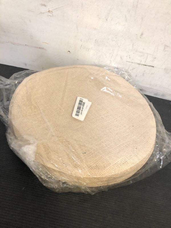 Photo 1 of Yunlly Set of 32 Burlap Round Placemats Bulk Burlap Circle Rustic Table Decorations Jute Farmhouse Placemats Heat Resistant Round Table Mats Charger Place Mats for Christmas(11.8 in,Beige)