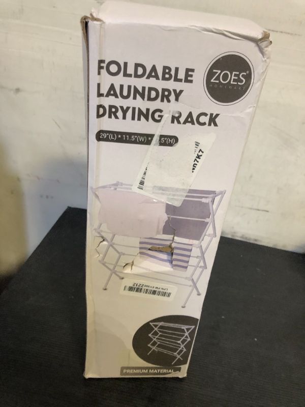 Photo 1 of ZOES HOMEWARE 2024 Enhanced Clothes Drying Rack | Foldable Drying Rack Clothing for Laundry | Small Collapsible Portable Dryers for Laundry | Use for Indoor & Outdoor | White 37.5"x29"x12"