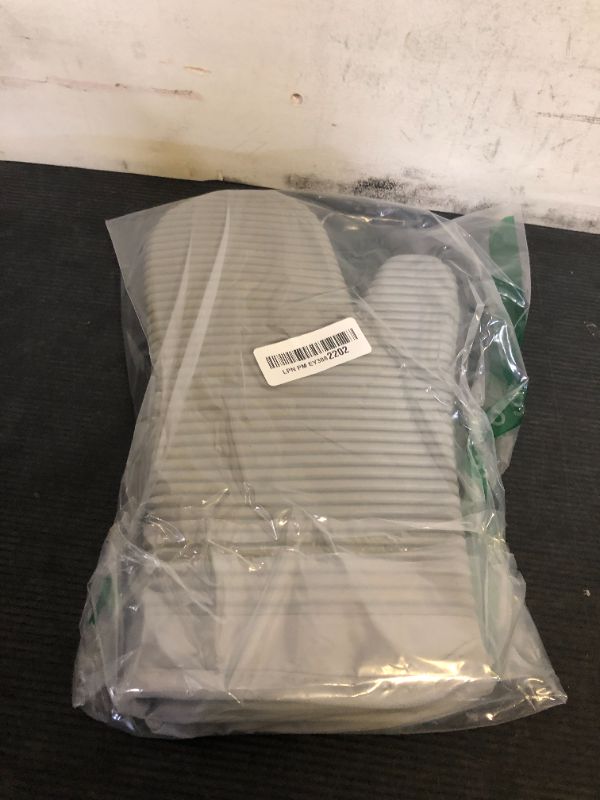 Photo 1 of KitchenAid Ribbed Soft Silicone Oven Mitt Set, 7"x13", Grey 2 Count