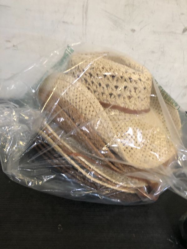 Photo 1 of Newcotte 9 Pack Straw Cowboy Hats for Women Western Cowgirl Beach Sun Hat Bulk with Windproof Rope for Party Travel(Khaki, Beige, Coffee)