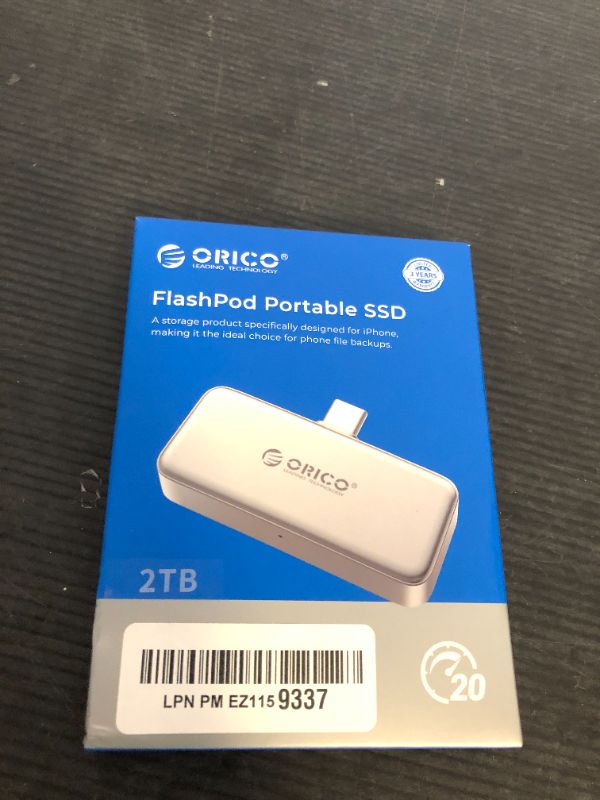 Photo 1 of ORICO FlashPod 2TB Portable SSD Up to 2000MB/s, Direct Plug Design, High-Speed External SSD with USB 3.2 Gen2x2 20Gbps Interface, Reliable Storage for iPhone 16 Series, Tablets, Laptops - S20