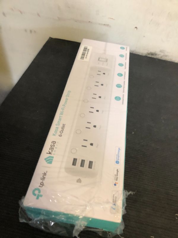 Photo 1 of Kasa Smart Plug Power Strip HS300, Surge Protector with 6 Individually Controlled Smart Outlets and 3 USB Ports, Works with Alexa & Google Home, No Hub Required , White