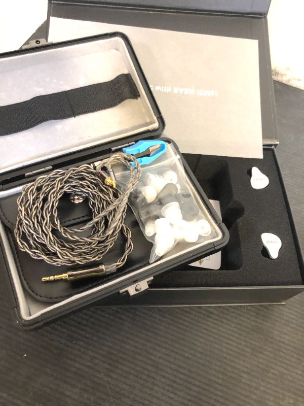 Photo 1 of BASN Bmaster5 in Ear Monitors, 5 Drivers Drummer Headphones with Powerful Bass, Noise Isolation IEM Earbuds with Detachable MMCX Sliver-Plated OFC Cable for Musicians (Glacier White, MMCX)