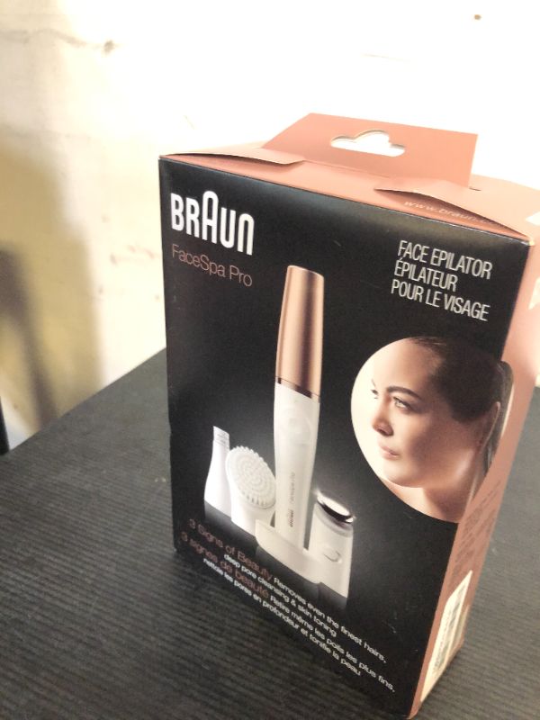 Photo 1 of Braun Face Epilator Facespa Pro 911, Facial Hair Removal for Women, Hair Removal Device, 3-in-1 Epilating, Cleansing Brush and Skin Toning with 3 extras