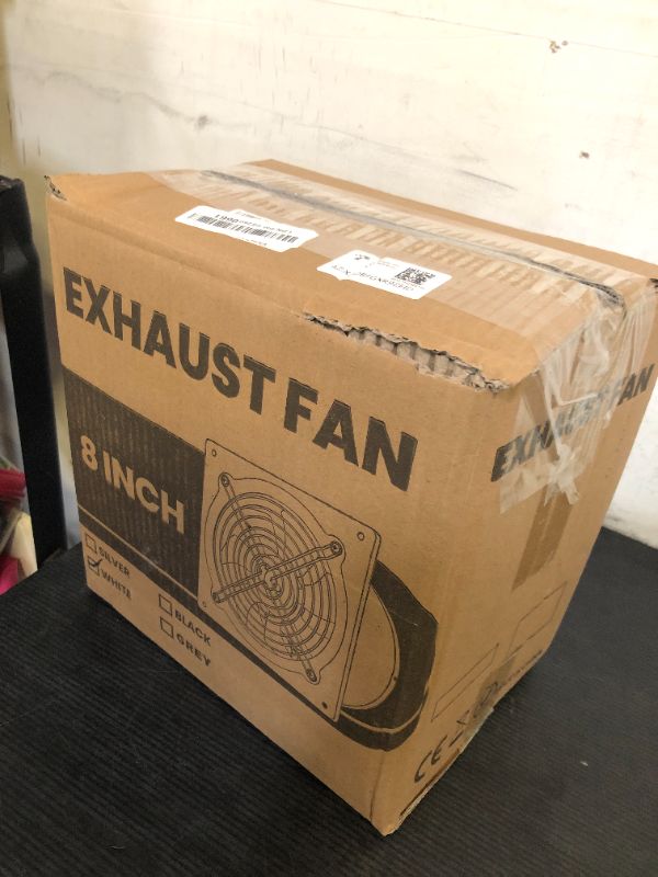 Photo 1 of HG Power 8 Inch Exhaust Fan, Kitchen Exhaust Fan With Switch 576CFM Wall Mounted, Extractor Ventilation Fan For Attic, Greenhouse, Basement, Shed, White