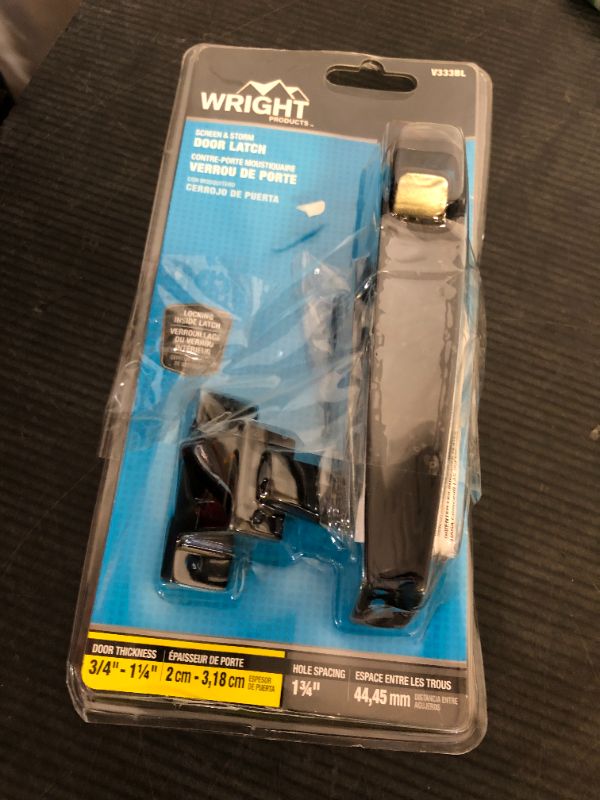 Photo 1 of Wright Products V333BL Tie Down Push Button Door Latch for Screen and Storm Doors, Black