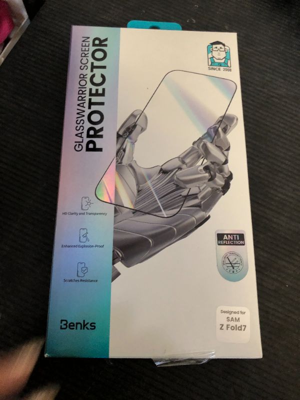 Photo 1 of BENKS GlassWarrior AR Screen Protector for Samsung Galaxy Z Fold 7, 9H+ Shatterproof [Military-Grade Protection], Superior Scratch Resistance Anti-Reflective Tempered Glass Screen Protector