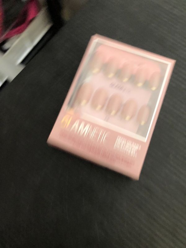 Photo 1 of Glamnetic Press On Nails - Goal Digger | Glossy, Semi-Transparent, Short Round Nails, Reusable | 12 Sizes - 30 Nail Kit with Glue