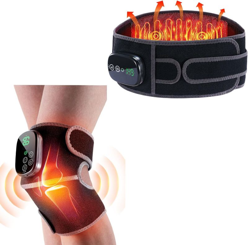Photo 1 of Red Light Therapy Knee Brace Vibration Knee Massage and Cordless Heating Pad with Massager for Back Pain Relief Bundles