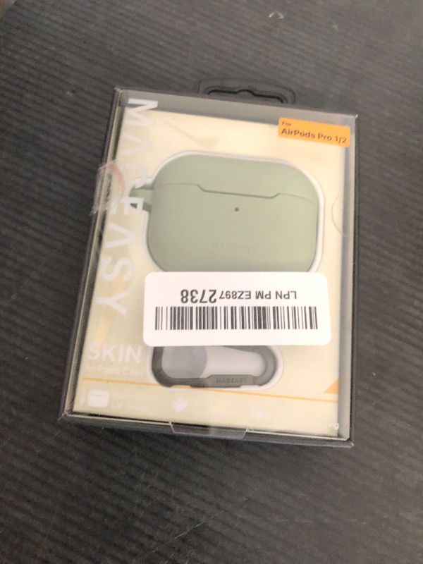 Photo 1 of MAGEASY Designed for AirPods Pro 2 Case - Shockproof Protective Case for AirPods Pro & Pro 2, Stain-Resistant, Smooth & Skin-Friendly, Support Wireless Charging - Skin (Desert Green)