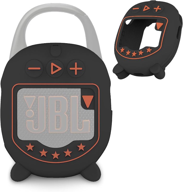 Photo 1 of Silicone Cover Case for JBL Clip 5 Ultra Portable Bluetooth Speaker, Protective Skin Accessories for JBL Clip 5 Pro Sound Bluetooth Speaker Stand Up (Only Case)-Black 