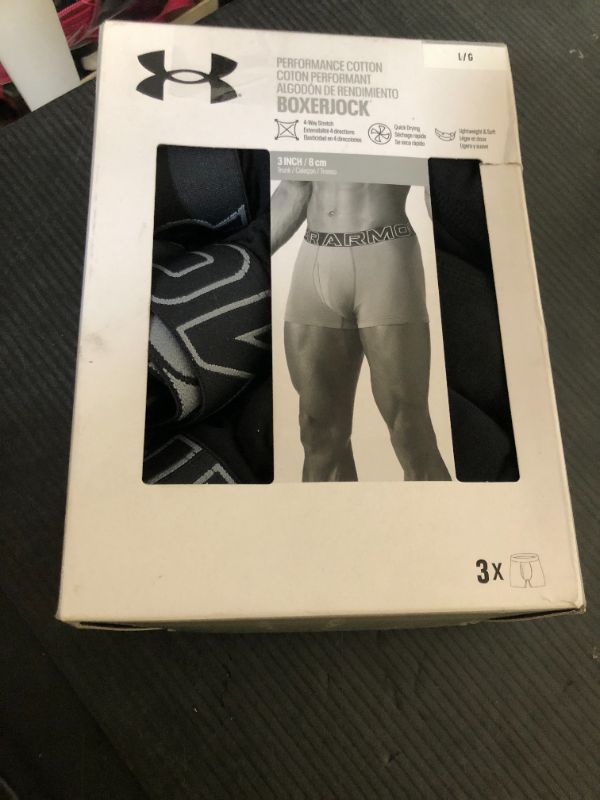 Photo 1 of Under Armour Men's 3-Pack Performance Cotton Trunks, Boxer Briefs with 3" Inseam, All-Day Comfort