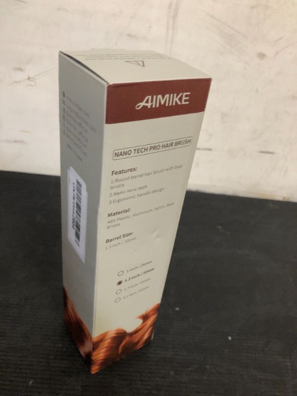 Photo 1 of AIMIKE Round Brush, 1.3 Inch Barrel, Nano Thermal Ceramic & Ionic Tech, Boar Bristles, for Blow Drying, Styling, Curling and Shine, Gold + 4 Clips