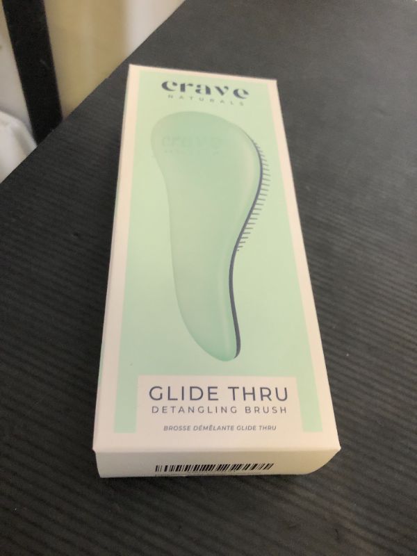 Photo 1 of Crave Naturals Glide Thru Detangling Brush For Natural, Curly, Straight, Wet or Dry Hair - Gentle Detangler Styling Tool for Adults, Kids, Toddlers and Little Girls - 7.5 x 3 in, Turquoise