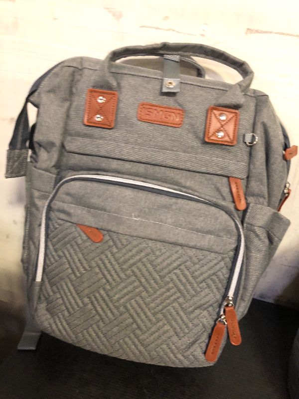 Photo 1 of ISMGN Diaper Bag Backpack with Changing Station, Large Diaper Bag, Baby Bag, Multifunctional Diaper Bag, Gray