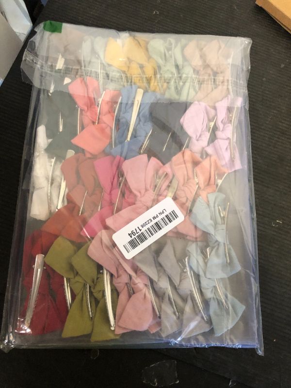 Photo 1 of 40Pcs 3.5Inch Hair Bows Clips for Baby Girls, Oaoleer Neutral Linen Pigtail Bows Double Bun Ponytail Bow Hair Barrettes Accessories for Babies Infant Toddlers Kids in Pairs