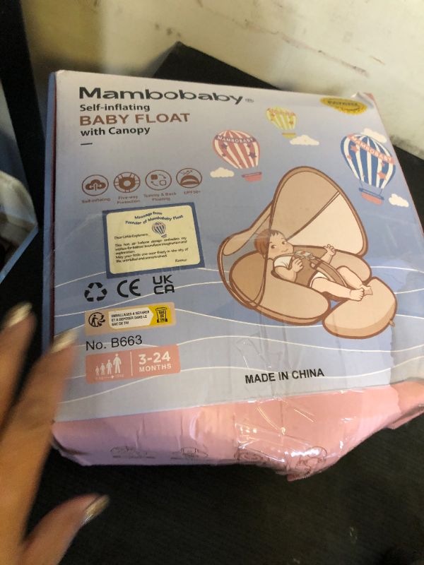 Photo 1 of Mambobaby Float New Generation Baby Pool Float: Enhanced Safety & Portable Backpack Design - Ideal for 3-24 Months-PinkBalloon