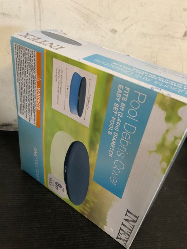 Photo 1 of Intex Easy Set Pool Cover - 8 FT for Easy Set Inflatable Pools - 28020E Pool Cover - Includes Rope Tie, Drain Holes, Snug Fit to Protect Water from Bugs, Scum, and Evaporation